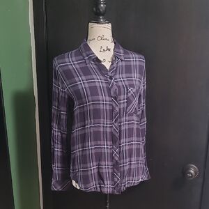 Rails  Plaid Shirt with Button Detail